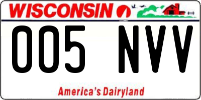 WI license plate 005NVV