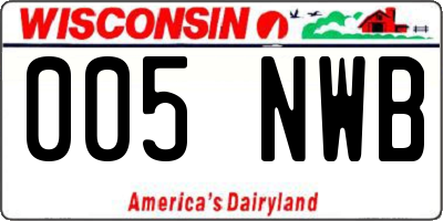 WI license plate 005NWB