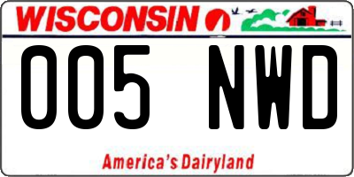 WI license plate 005NWD