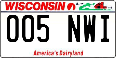 WI license plate 005NWI