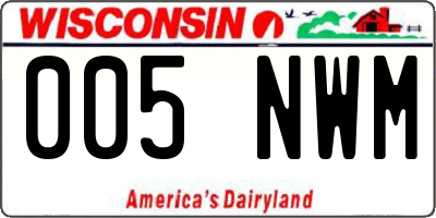 WI license plate 005NWM
