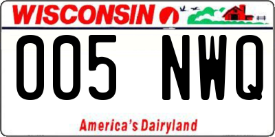 WI license plate 005NWQ