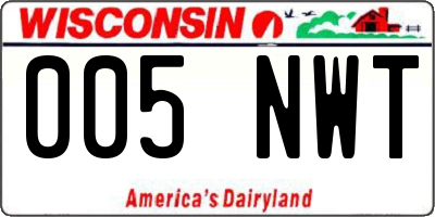 WI license plate 005NWT