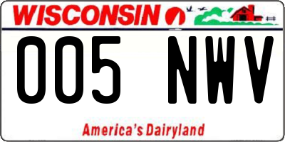 WI license plate 005NWV
