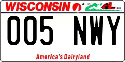 WI license plate 005NWY