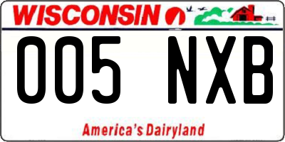 WI license plate 005NXB