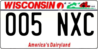 WI license plate 005NXC