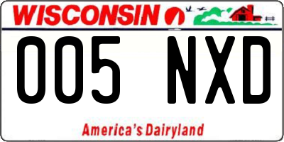 WI license plate 005NXD