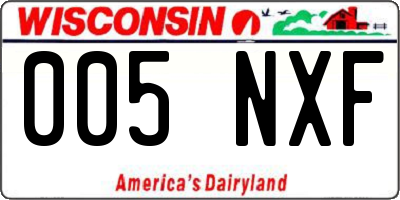 WI license plate 005NXF
