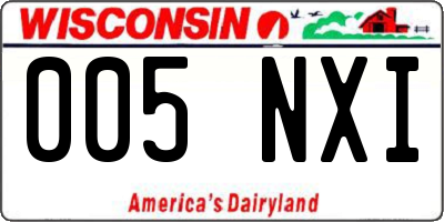 WI license plate 005NXI