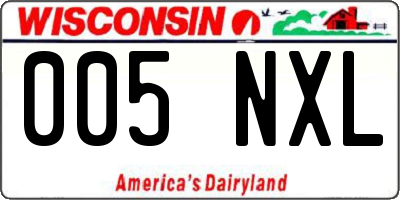 WI license plate 005NXL