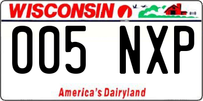 WI license plate 005NXP