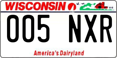 WI license plate 005NXR