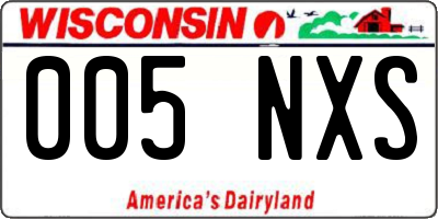 WI license plate 005NXS