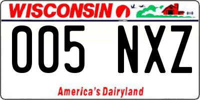 WI license plate 005NXZ