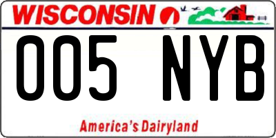 WI license plate 005NYB