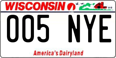 WI license plate 005NYE