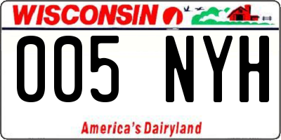 WI license plate 005NYH