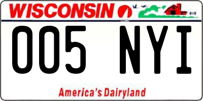 WI license plate 005NYI