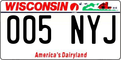 WI license plate 005NYJ