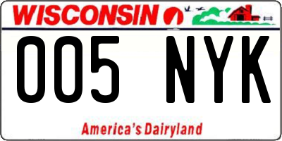 WI license plate 005NYK