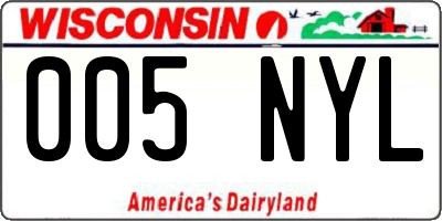 WI license plate 005NYL