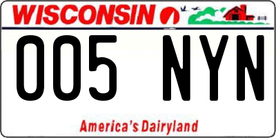 WI license plate 005NYN