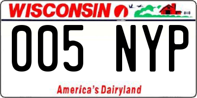 WI license plate 005NYP