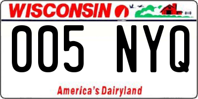 WI license plate 005NYQ