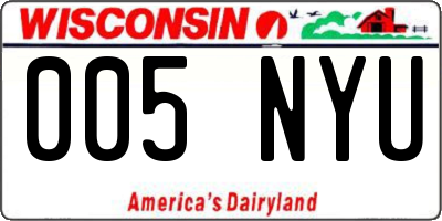 WI license plate 005NYU