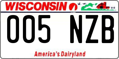 WI license plate 005NZB