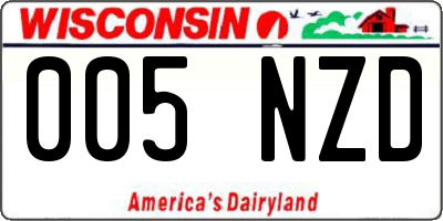 WI license plate 005NZD