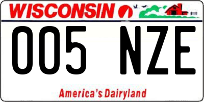 WI license plate 005NZE