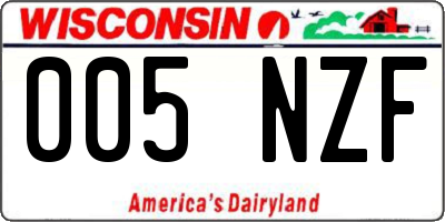 WI license plate 005NZF