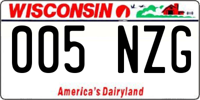 WI license plate 005NZG