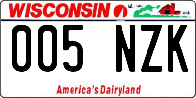 WI license plate 005NZK