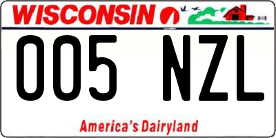 WI license plate 005NZL