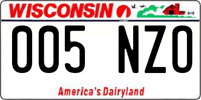 WI license plate 005NZO