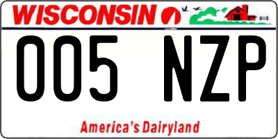 WI license plate 005NZP