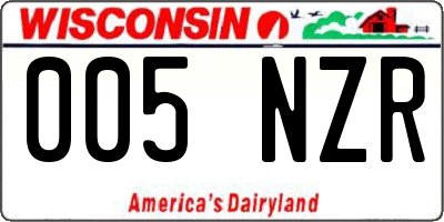 WI license plate 005NZR