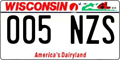 WI license plate 005NZS