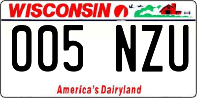 WI license plate 005NZU