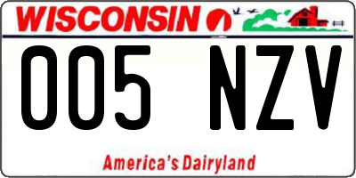 WI license plate 005NZV