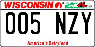 WI license plate 005NZY
