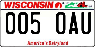 WI license plate 005OAU