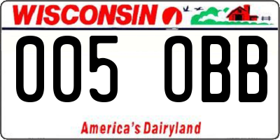WI license plate 005OBB
