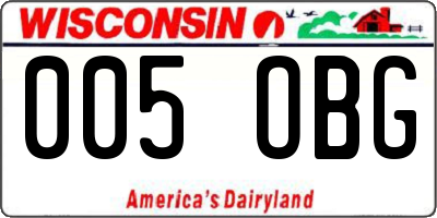 WI license plate 005OBG