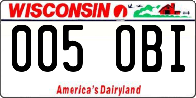 WI license plate 005OBI