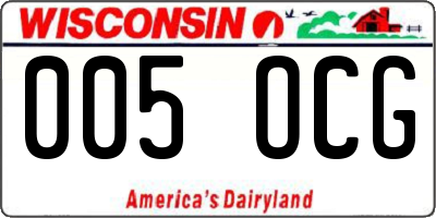WI license plate 005OCG
