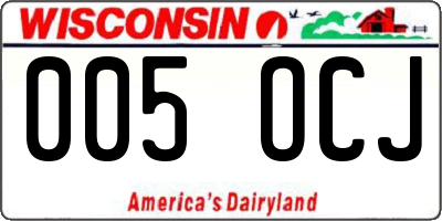 WI license plate 005OCJ
